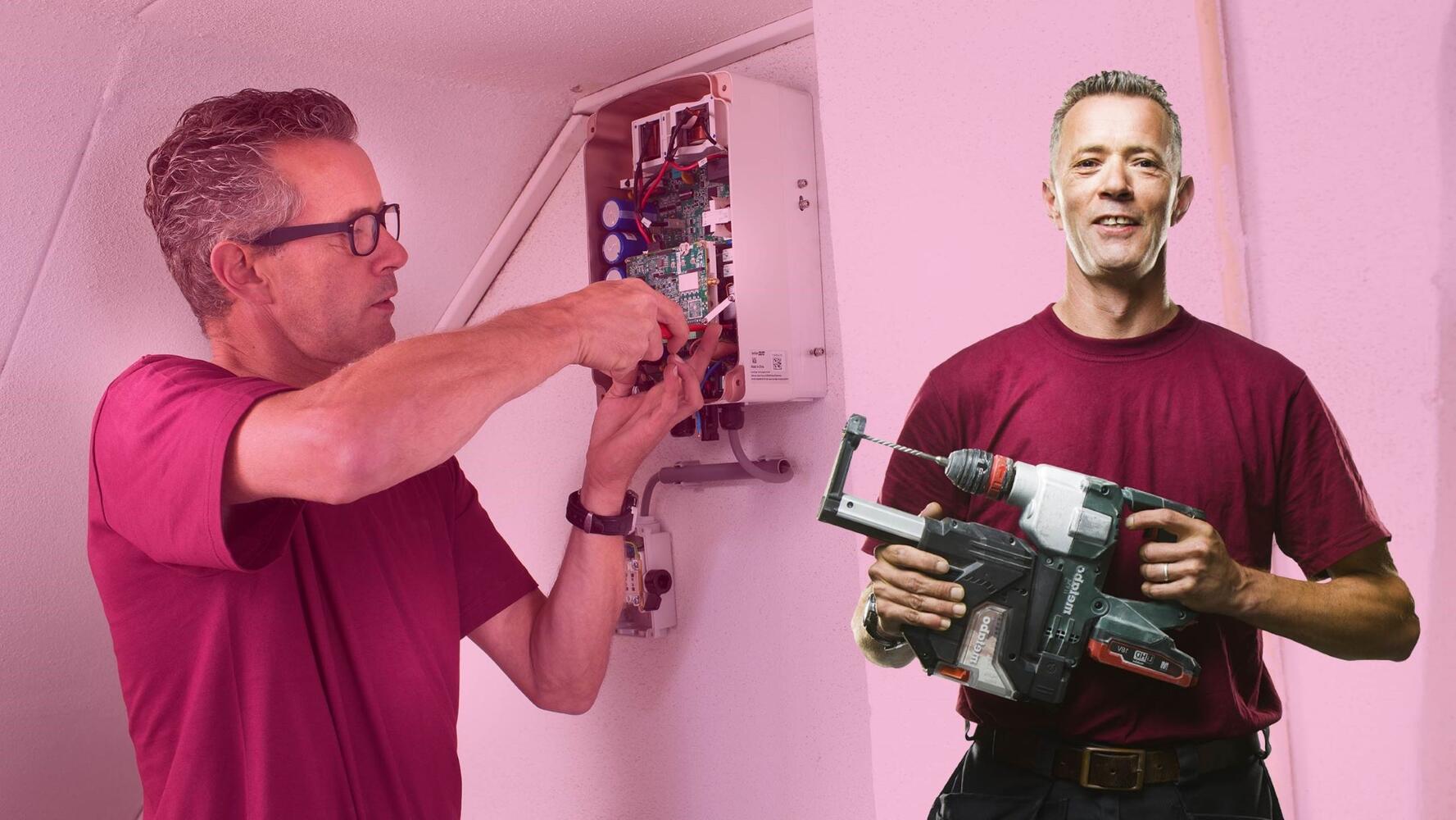 ONZE MONTEURS GAAN <BR> AAN DE SLAG